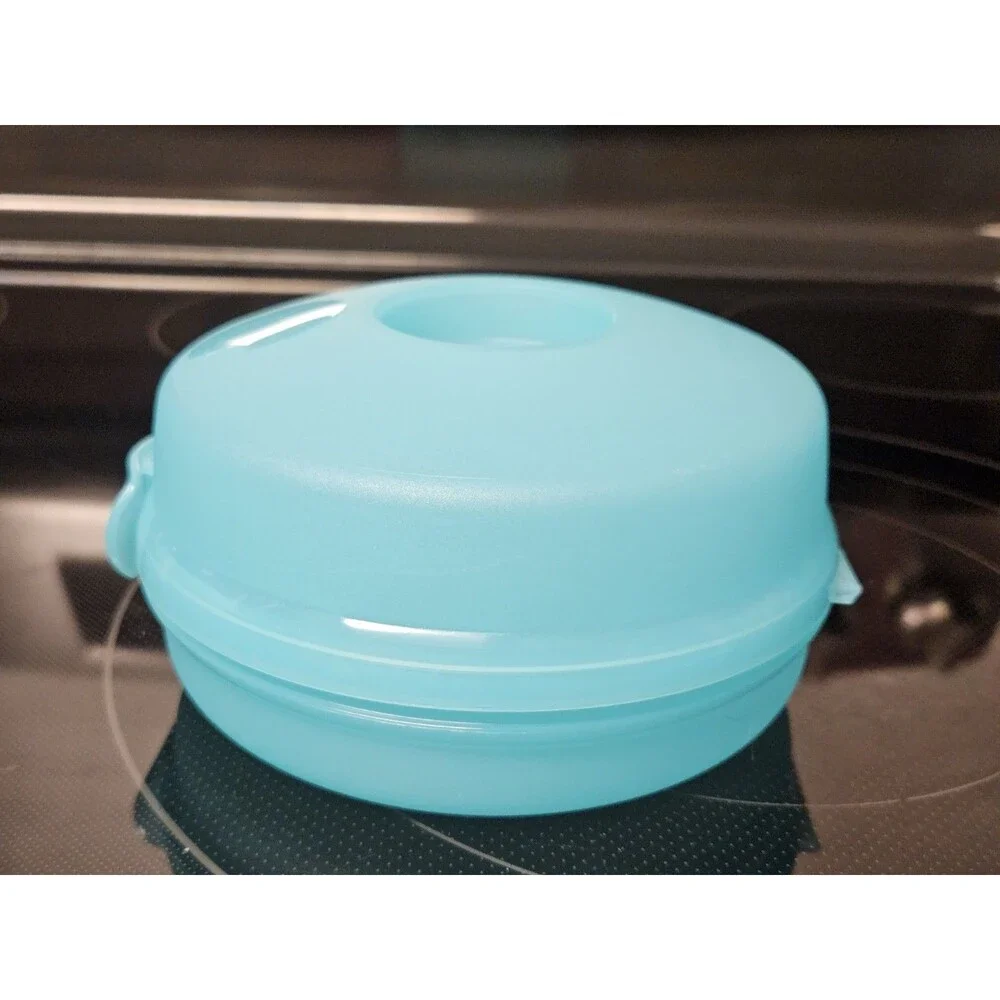 Tupperware Round Sandwich Bagel Keeper Teal No Insert 440A-1